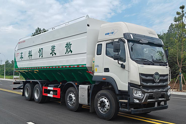 A bulk feed truck