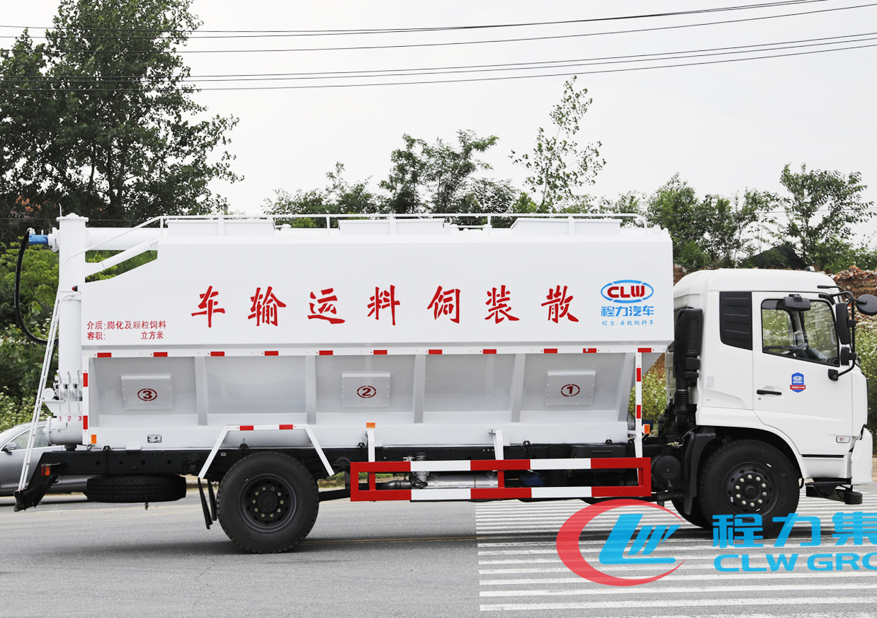 A bulk feed truck