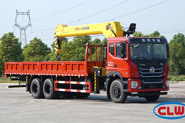 Dongfeng Rear double axle 12-ton 5-section arm Truck mounted crane carrier