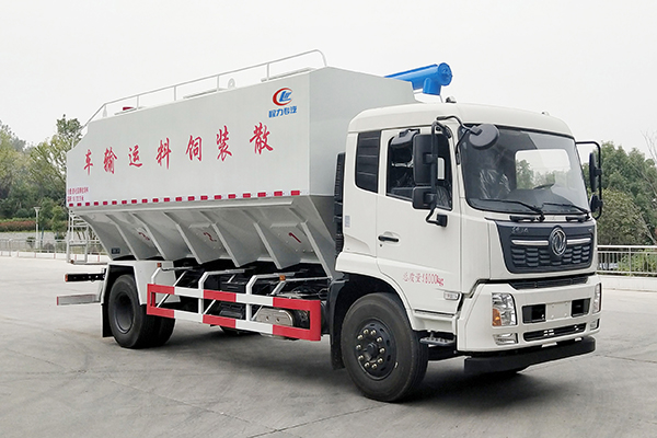A bulk feed truck